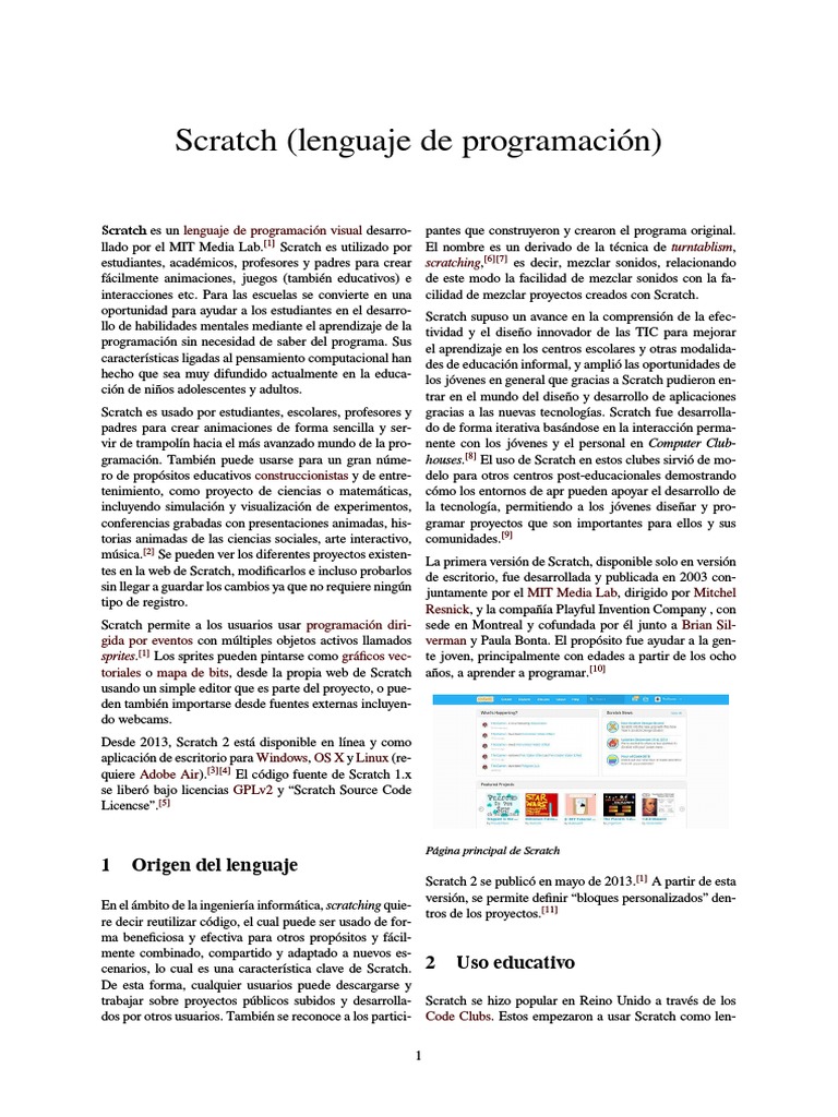 Scratch Lenguaje De Programación Pdf Scratch Lenguaje De