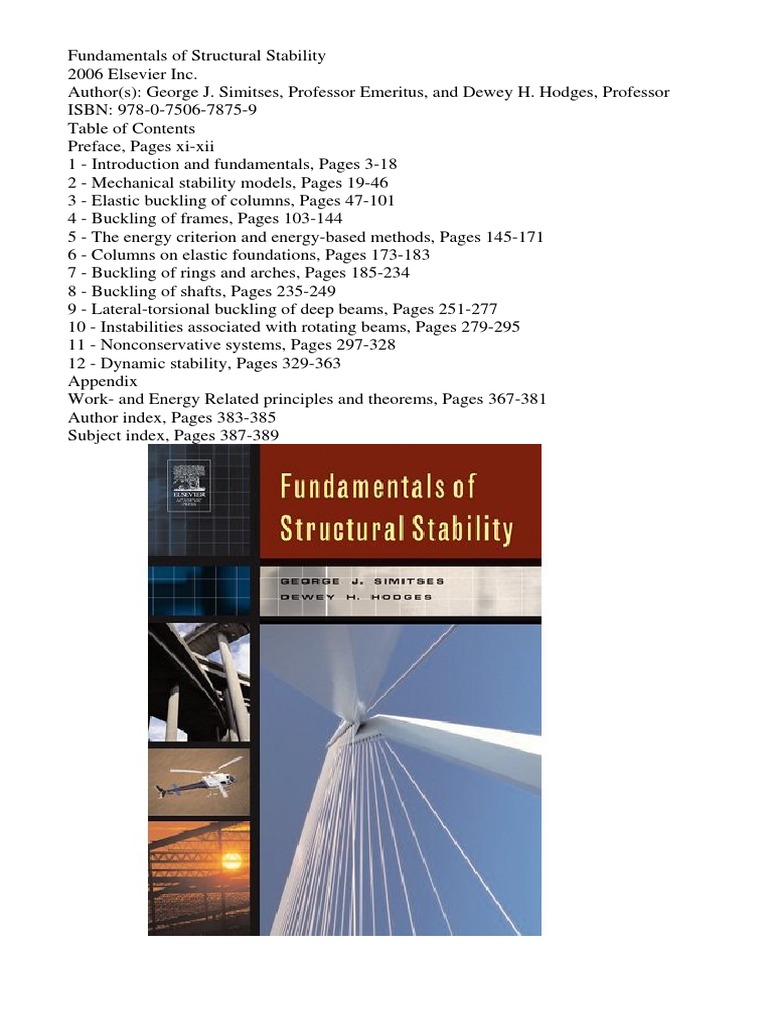 Fundamentals of Structural Stability | PDF | Buckling | Stability Theory