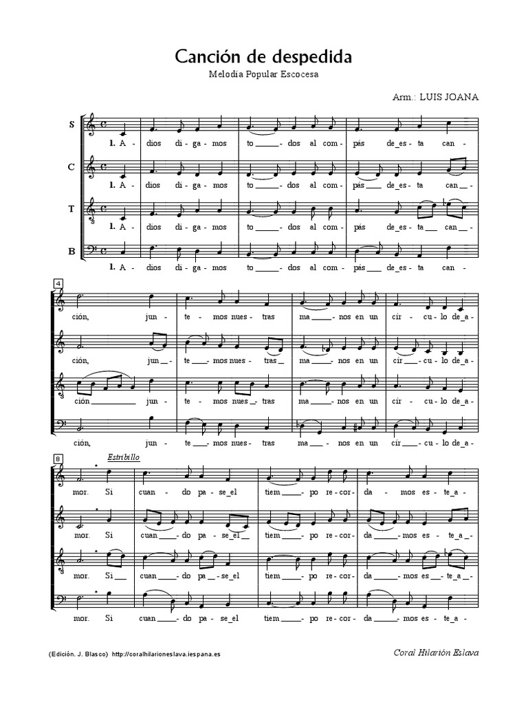 Canción De Despedida Pdf Pdf Loisirs