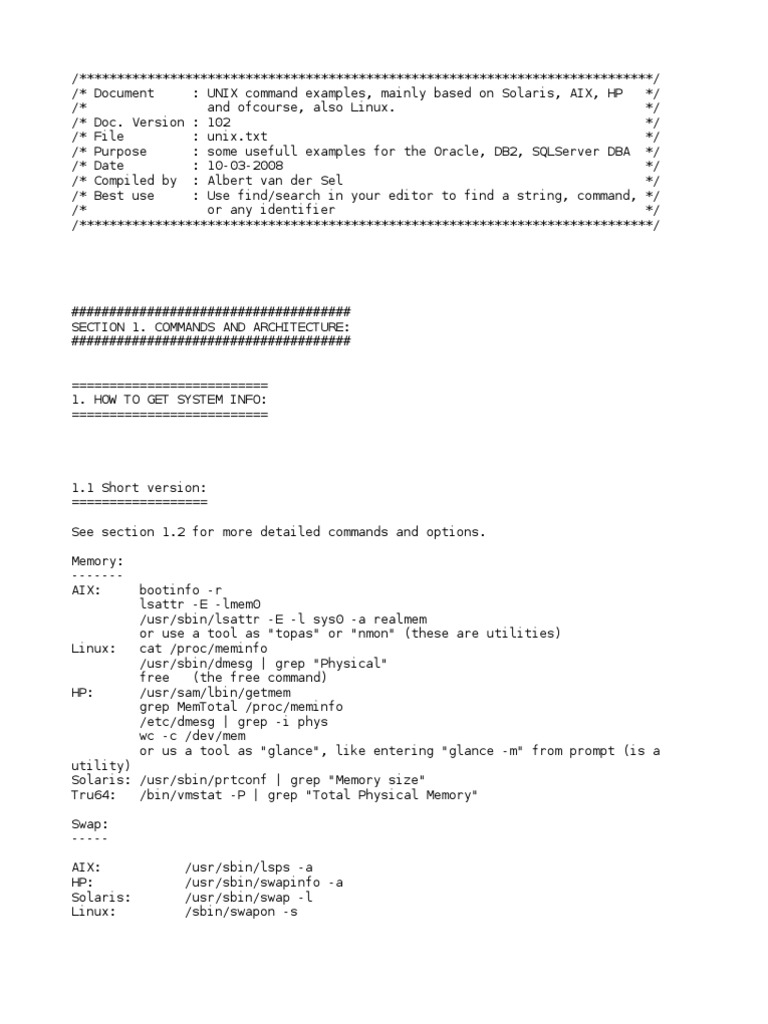 Unix/Linux Notes | PDF | 64 Bit Computing | Oracle Database
