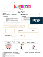 Listening Comprehension: Test 3rd Grade May, 2017