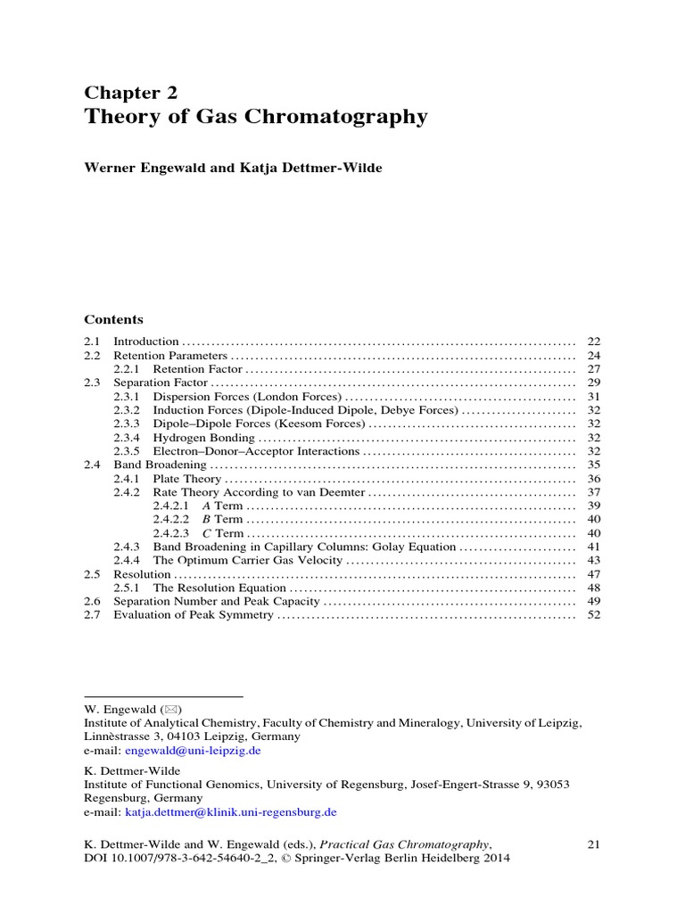 Equations Chromatography Intermolecular Force Chromatography
