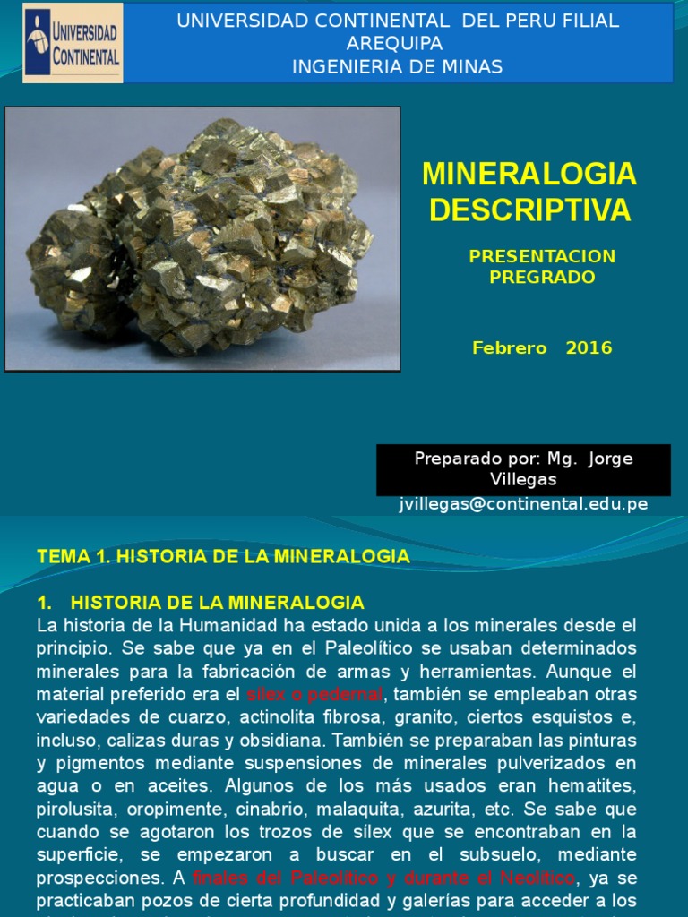 Mineralogía Descriptiva
