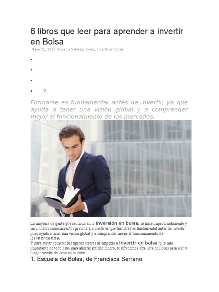6 libros para aprender a invertir en bolsa | PDF | Bolsa | Mercado de ...