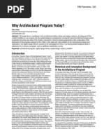 Why Architectural Program Today