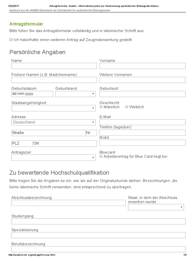 anabin zeugnisbewertung