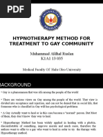 Hypnotherapy Method For Treatment To Gay Community