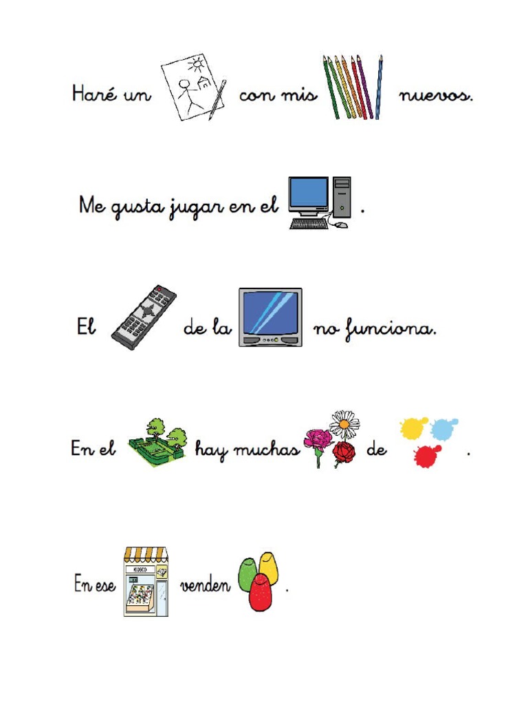 Oraciones Con Pictogramas | PDF