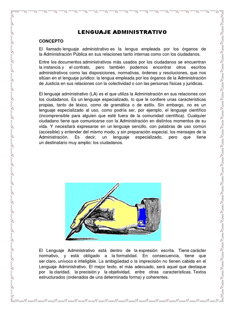 Lenguaje Administrativo PDF Comillas Verbo
