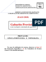 Gabarito provisório de provas de Português e Topografia