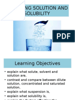 Analysing Solution and Solubility