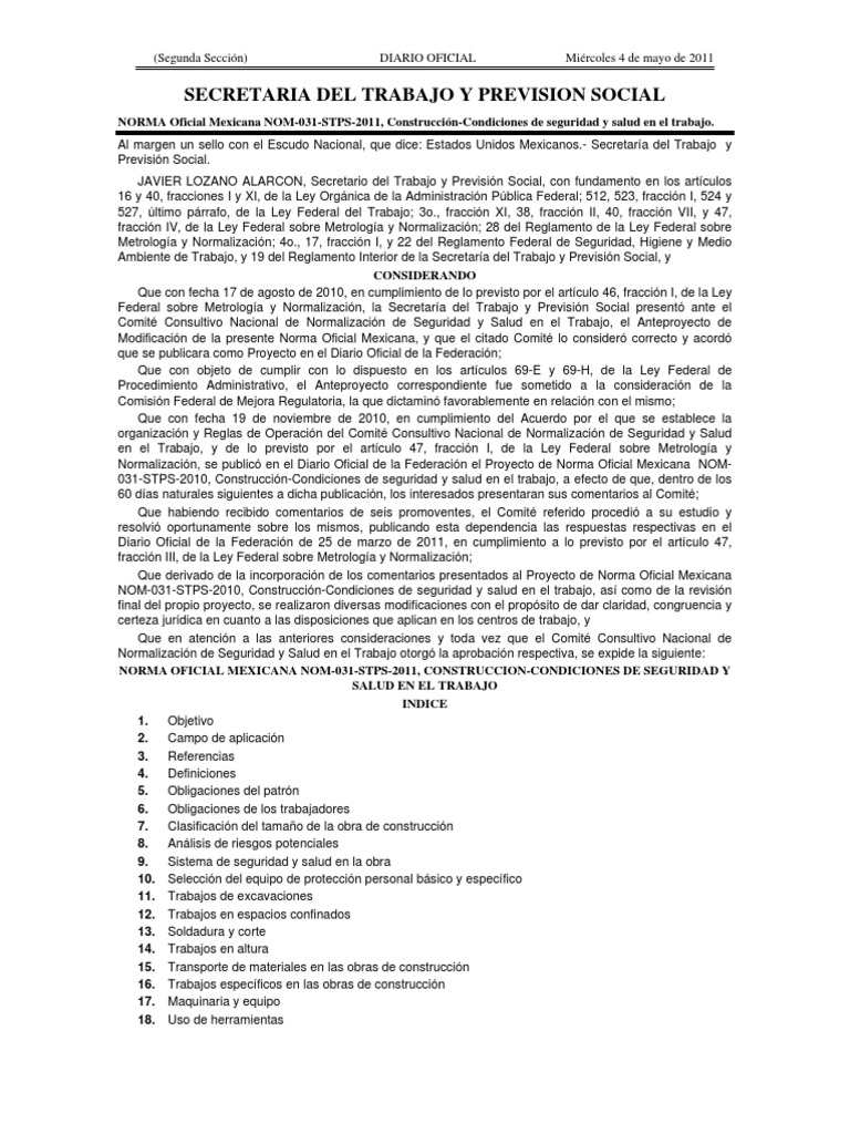 Nom 031 PDF | PDF | Riesgo | México
