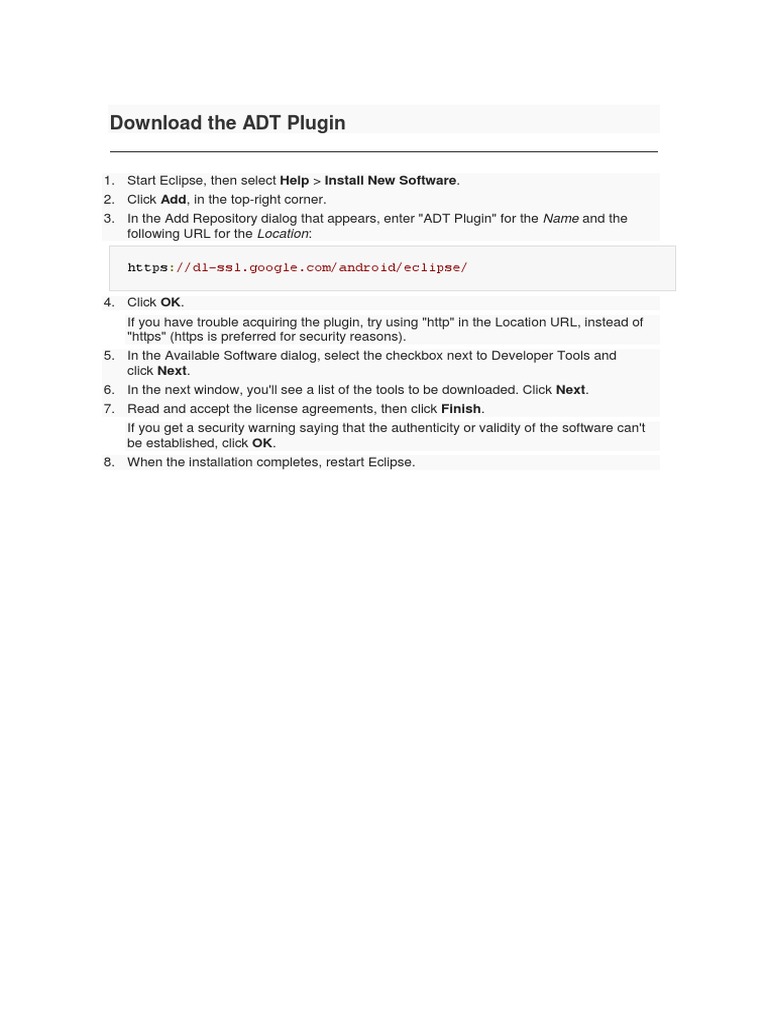 Instalación Adt Plugin Pdf
