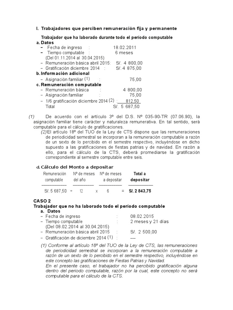 Cálculo de CTS para Trabajadores | PDF | Business