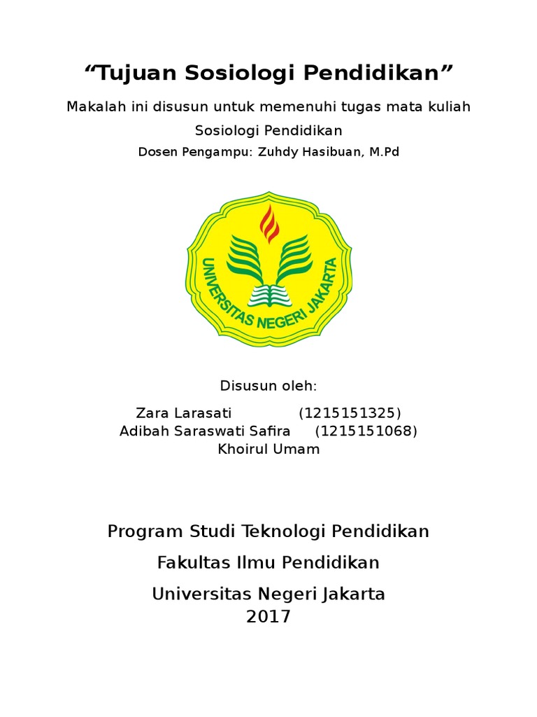 Tujuan Sosiologi Pendidikan Makalah