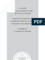 Opinión Consultiva de La Corte Interamericana de Derechos Humanos OC-4-84 PDF