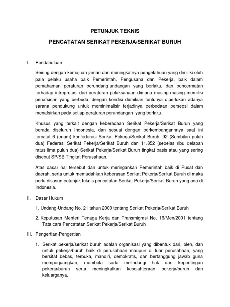 Contoh Surat Pernyataan Tidak Memiliki Serikat Pekerja 