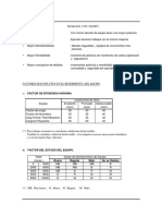 Factores de Rendimiento de Equipo