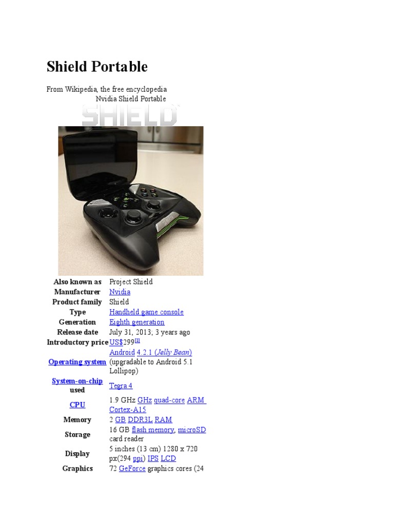 Nvidia Shield Portable Overview | PDF | Video Game Platforms | Video ...