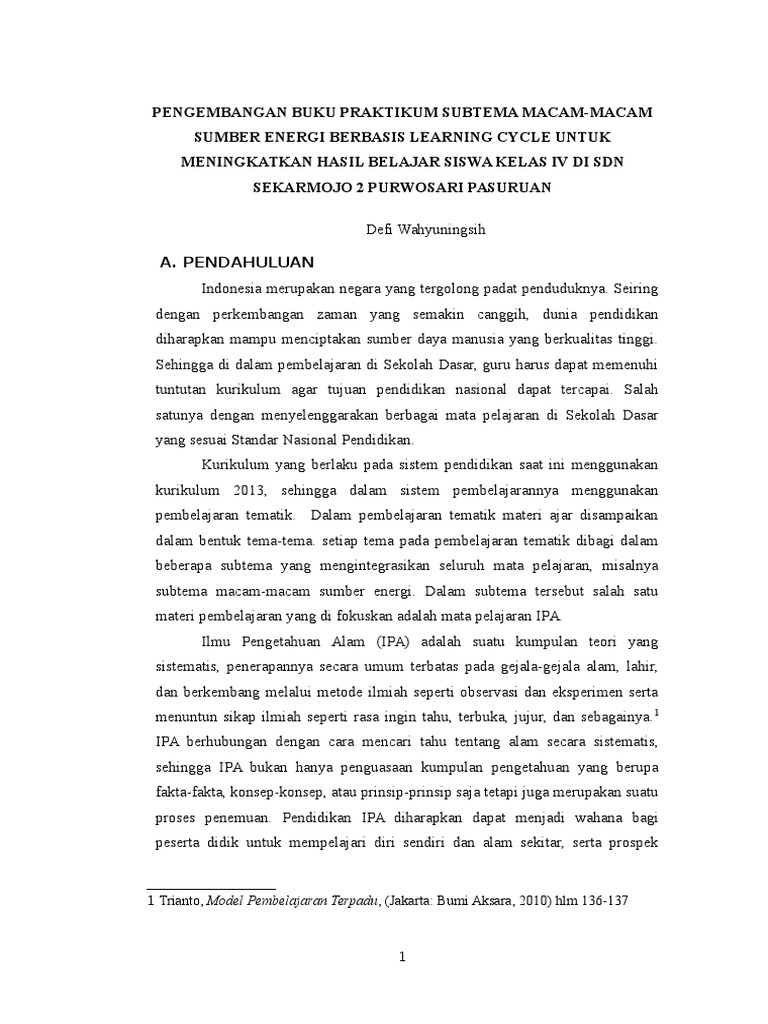 Contoh Ringkasan Skripsi