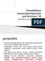 Pendidikan Kewarganegaraan Geopolitik