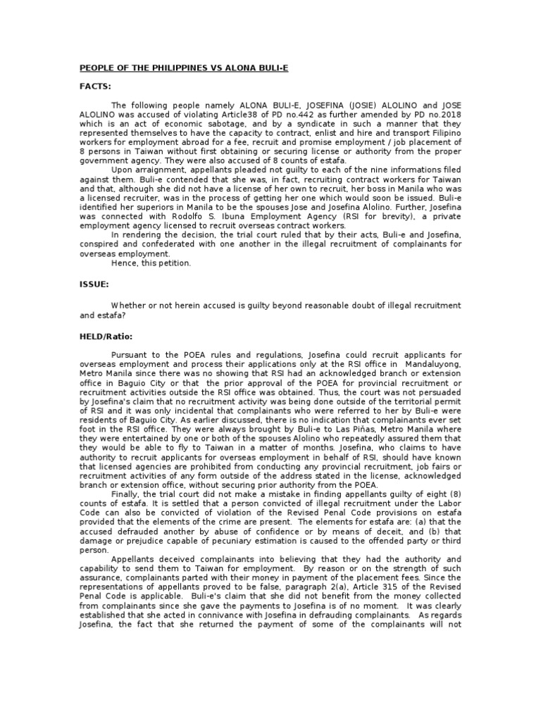 Labor Cases PDF Fraud Employment