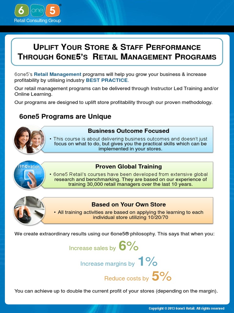 6one5 RetailTrainingCurriculum | PDF | Retail | Sales