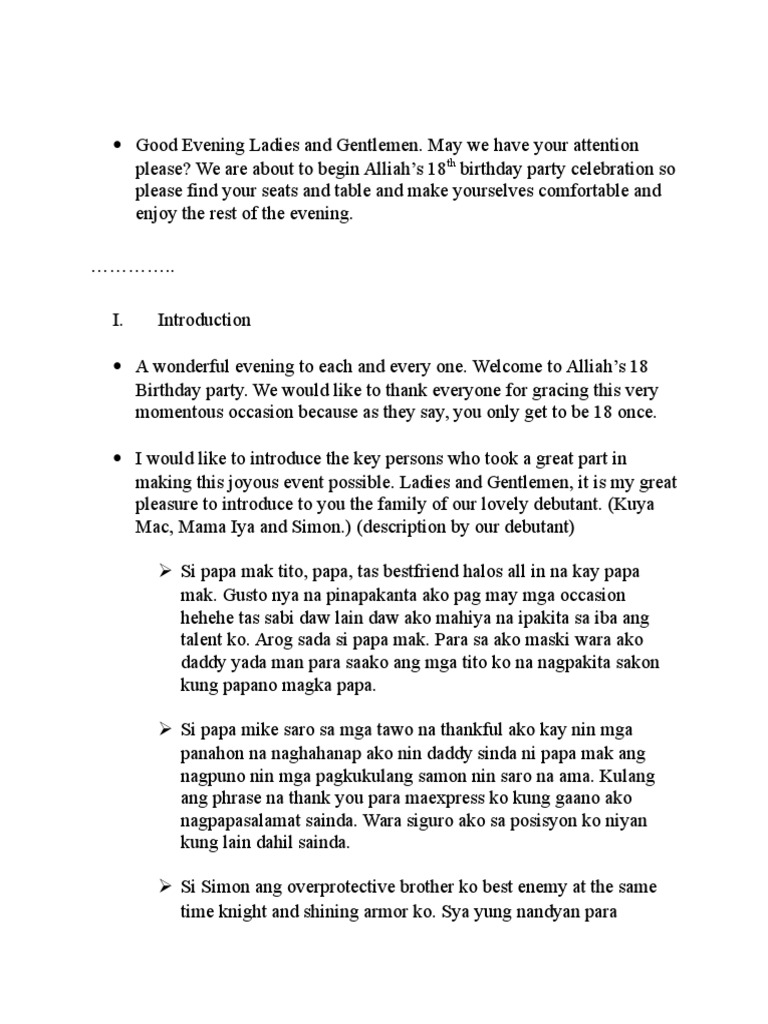 Script For Debut | PDF