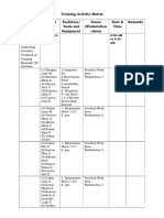 01 Training Activity Matrix