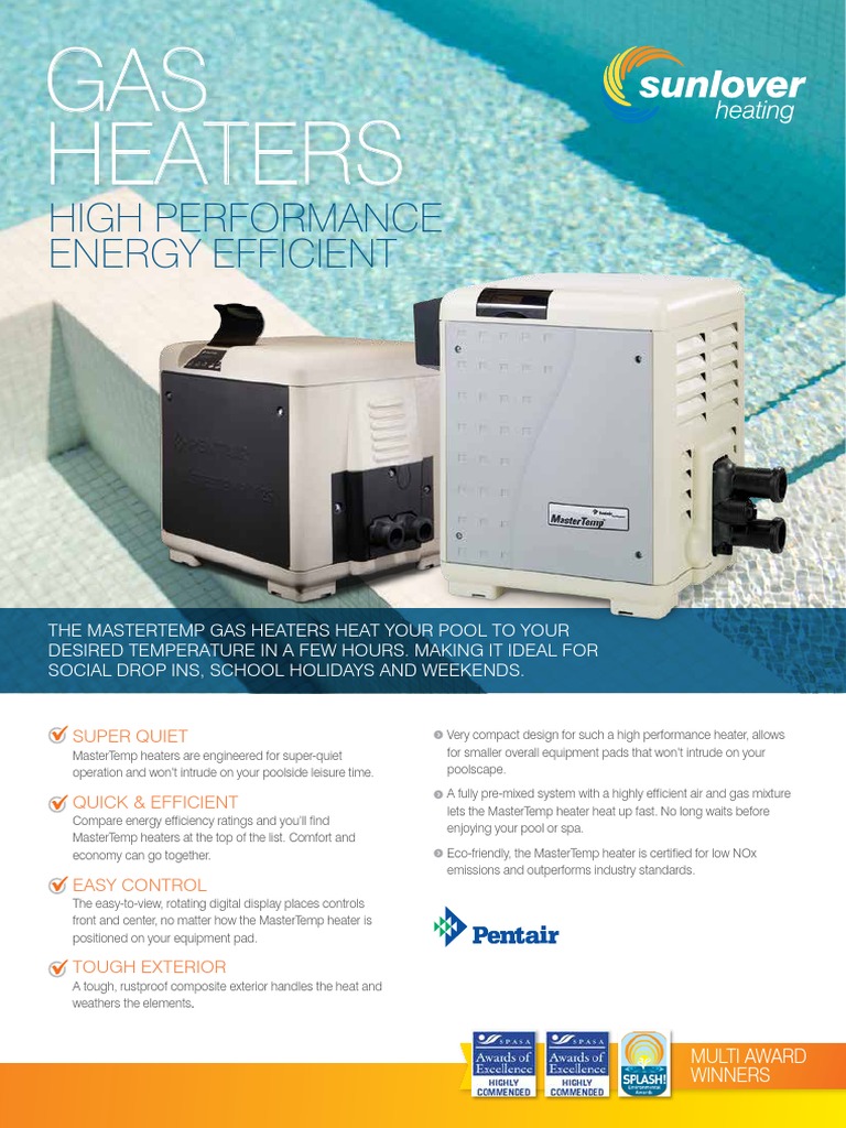 Gas Pool Heaters Melbourne Sunlover Heating PDF Heat Pump Efficient Energy Use