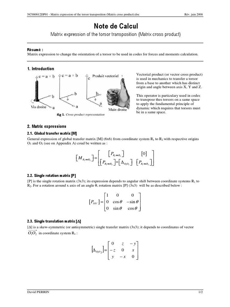 Fixed Axis Matrix | Rotation Matrix Examples – UMAU