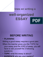 Guidelines On Writing A: Well-Organized Essay