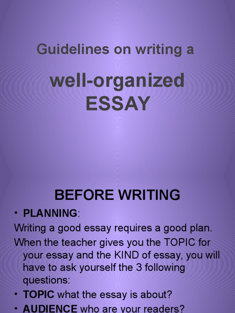 Guidelines On Writing A Essay PDF Essays Thesis