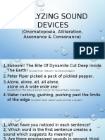 Analyze Sound Devices (Onomatopoeia, Alliteration