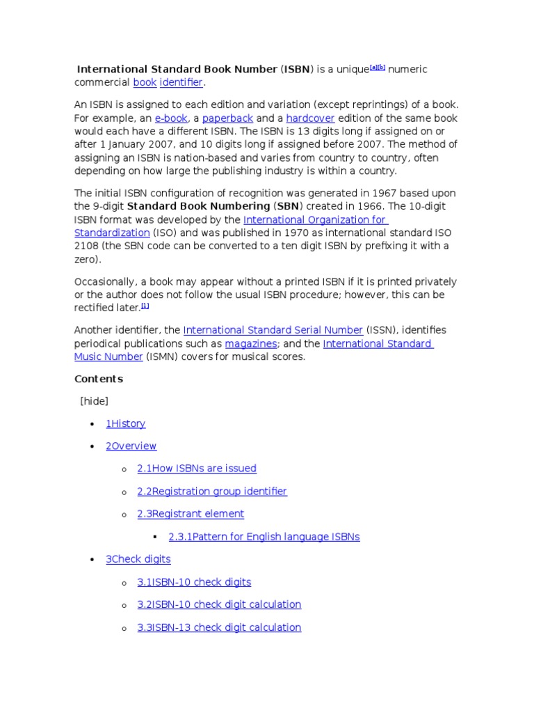 Understanding ISBN: A Comprehensive Guide | PDF | International ...