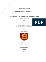 Laporan Praktikum Laboratorium Praktikum PENETAPAN SULFAT, ORTOFOSFAT, POLIFOSFAT DAN FOSFAT ORGANIK