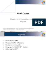 ABAP Course - Chapter 1 Introduction and First Program