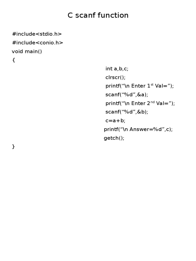 C Scanf Function | PDF | Computer Programming | Computer Libraries