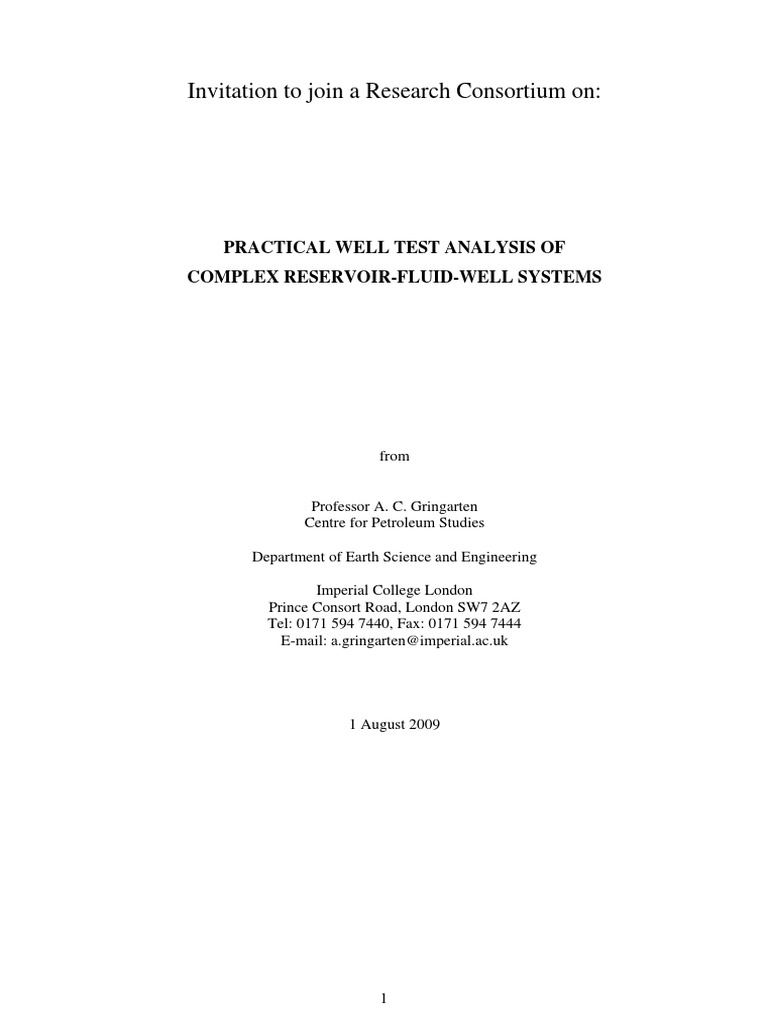 Practical Well Test Analysis Research | PDF | Petroleum Reservoir ...