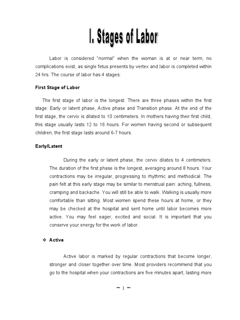 Stages of Labor | PDF | Twin | Childbirth