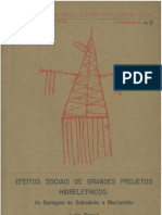 SIGAUD, Lygia - Efeitos Sociais de Grandes Projetos Hidrelétricos - As Barragens de Sobradinho e Machadinho PDF
