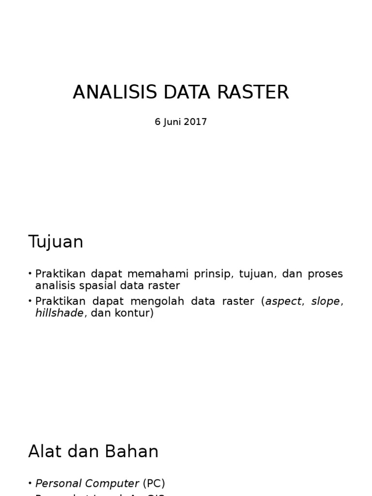 Analisis Data Raster dengan ArcGIS | PDF | Metode & Bahan Ajar