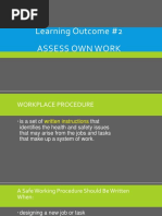 Learning Outcome #2 Assess Own Work