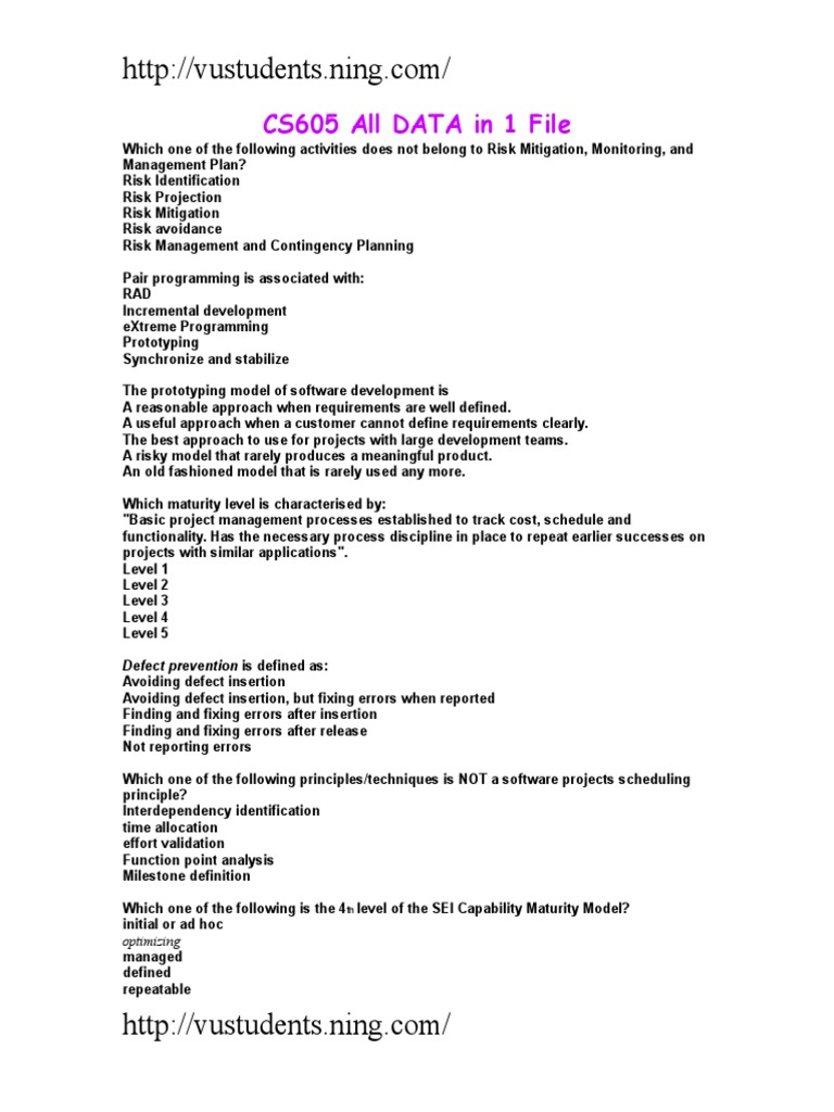 CS605 Software Development Insights | PDF | Software Development ...