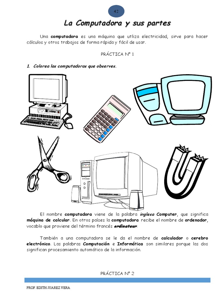Computación Para 1er Grado Pdf Equipo De Oficina Informática
