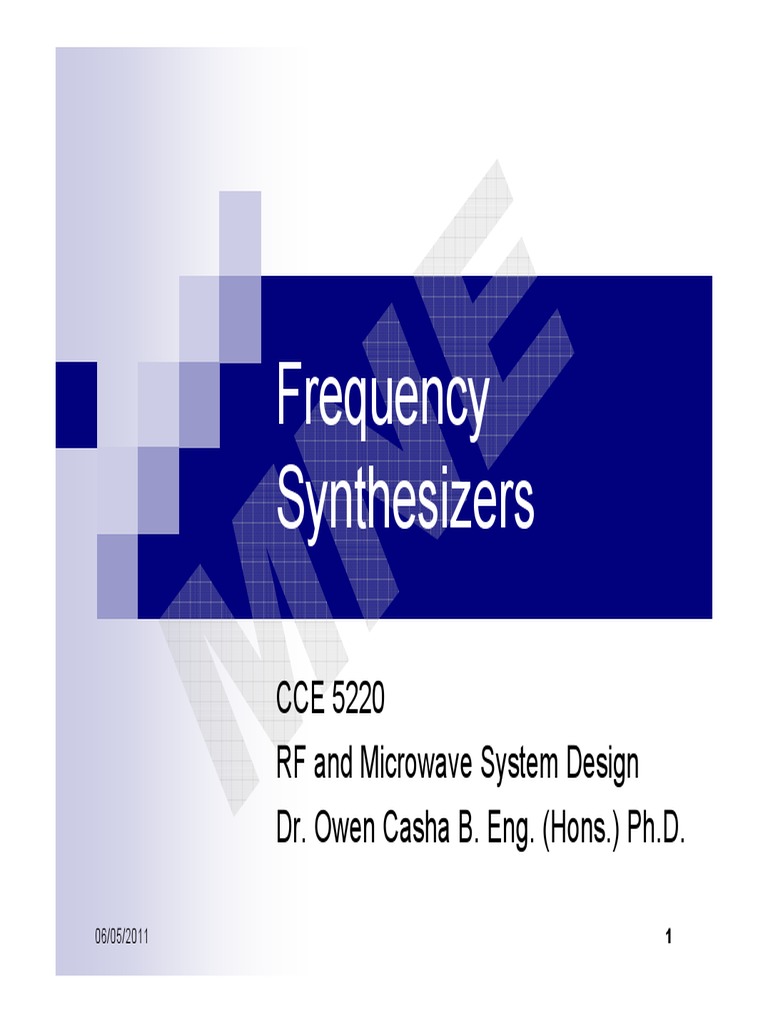 Frequency Synthesizers PDF Electronic Oscillator Detector (Radio)
