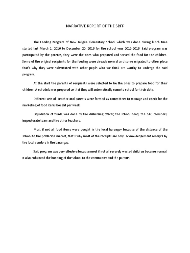 Business narrative example picture