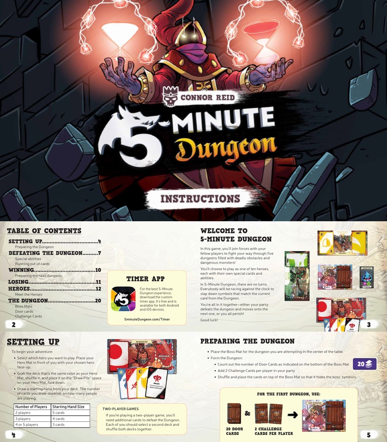 5 Minute Dungeon Instructions Playing Cards Gaming