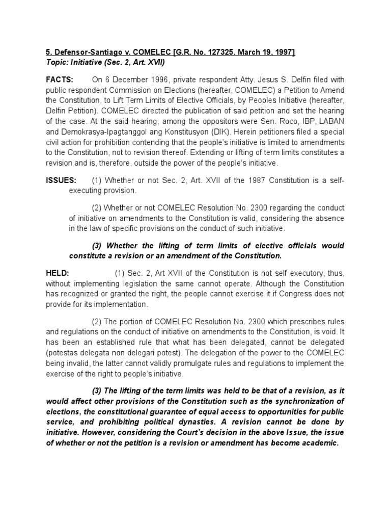 5 defensor santiago v comelec 270 scra 106 1997 pdf united