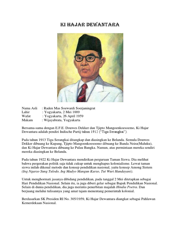 Download 8100 Koleksi Gambar Foto Pahlawan Ki Hajar Dewantara Keren Gratis